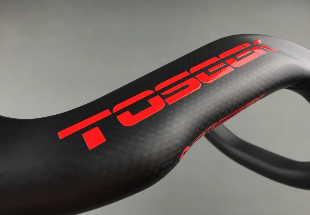 Toseek Full Carbon Fibre Stem Handlebar Road Bicycle Racing Drop Integrated Bar 400-440mm*90-120mm 2 Color | Спорт и развлечения