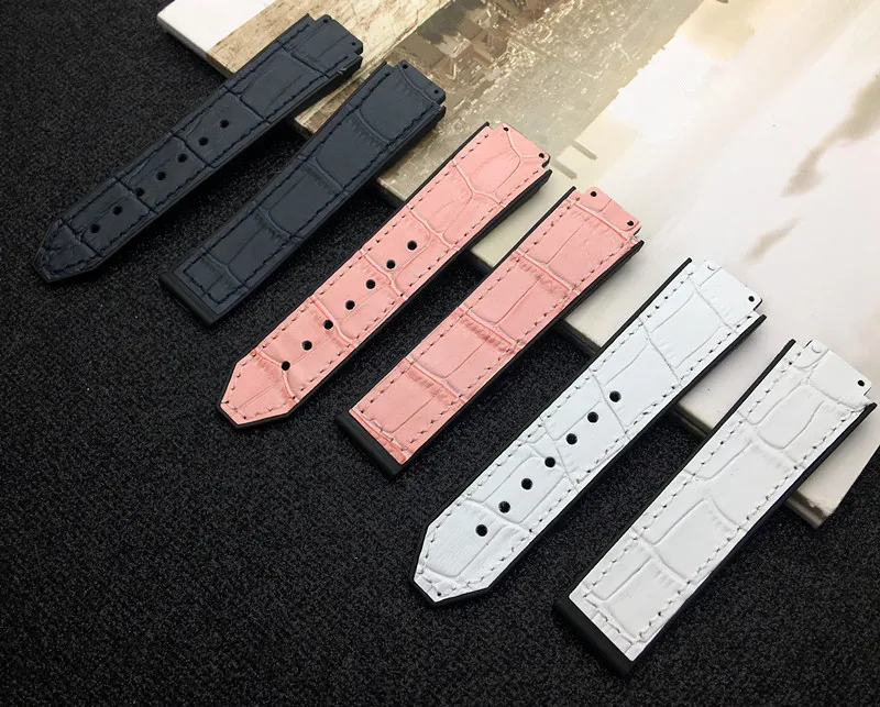 Красочный кожаный силиконовый ремешок для Hublot ремешком резинкой смотреть аксессуары 15*21 мм ремень 18 мм пряжка логотип на