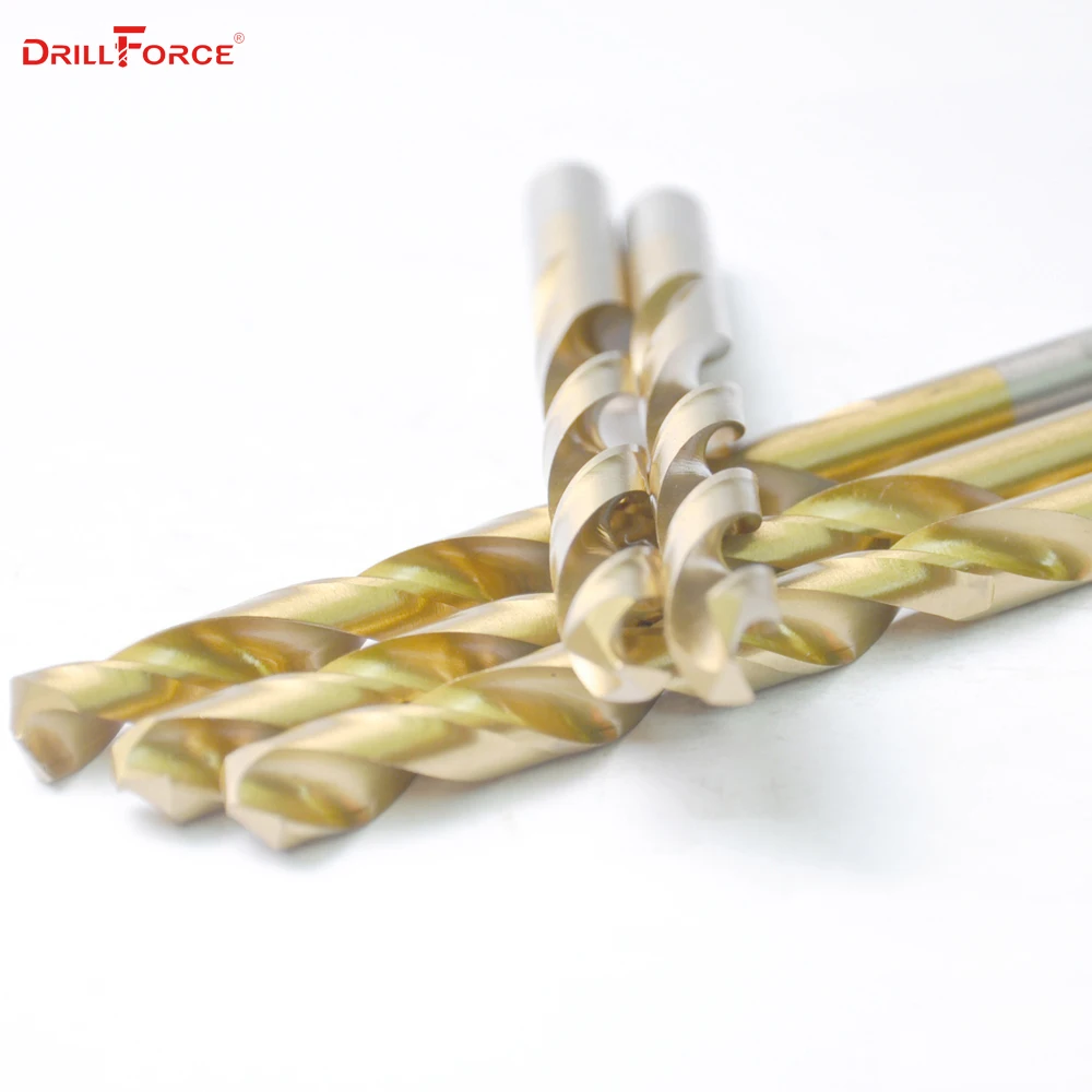 Набор титановых сверл Drillforce Tools M2 набор из быстрорежущей стали DIN338 1 0 13 мм для