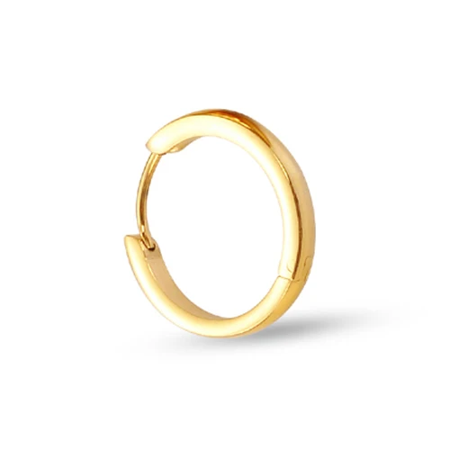 Gold 1 шт., круглые серьги из нержавеющей стали для мужчин и женщин, 2 мм, широкие, сферические, анти-аллергические, ушные пряжки, серьги-кольца, уличный стиль - Окраска металла: Gold
