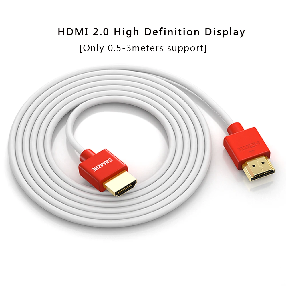 SAMZHE 1080P 2,0 тип HDMI кабель до 4K HDMI2.0 кабель 1,5 м/2 м/3 м/5 м Папа-папа 3D Поддержка дисплея для DVD tv BOX PS3/4