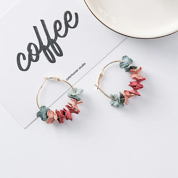 Элегантный тканевый цветок Сладкий Красочный Лепесток сплав уха круг Большие