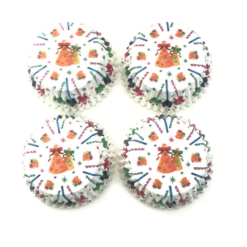 100 упаковок рождественские бумажные стаканчики с принтом высокотемпературные