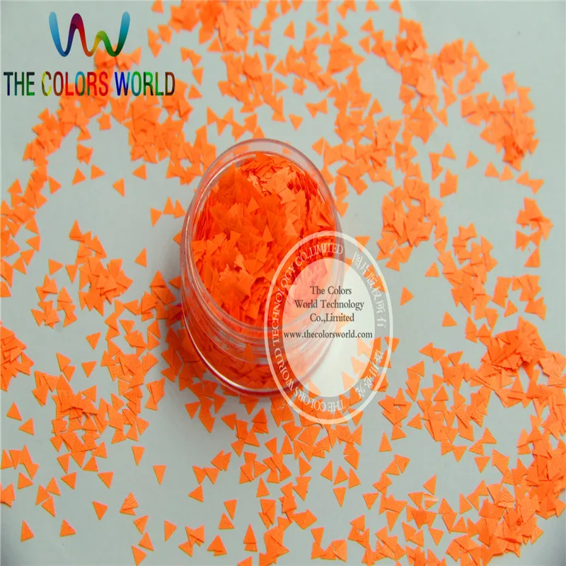 IN-GG  Solvent Resistant  Neon Orange Red  Color Triangle  Shape Glitter  for Nail Polish and DIY decoration 1Pack =50g