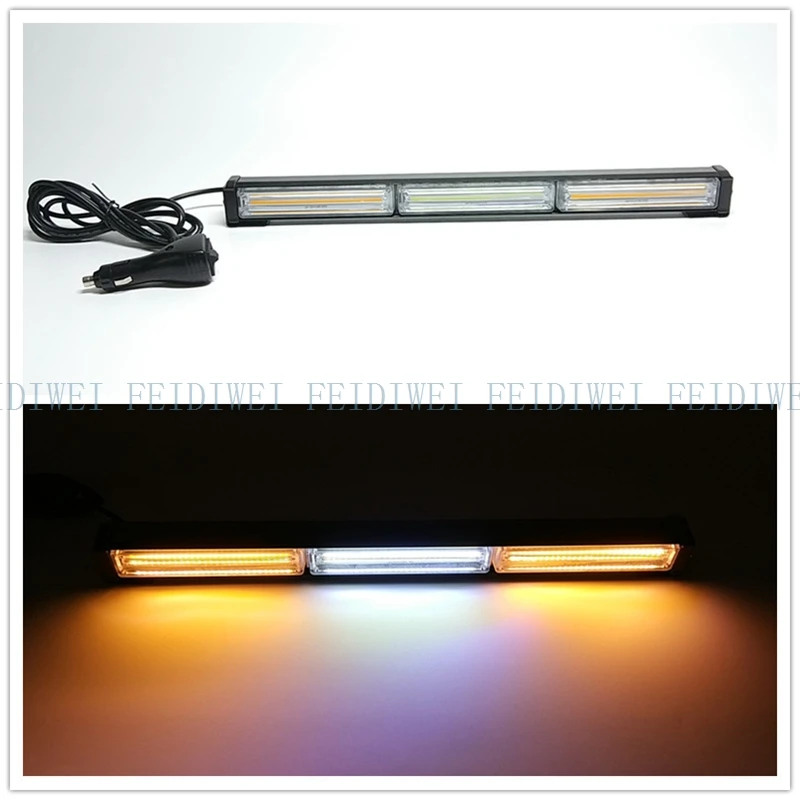 

09093 COB LED 18" 11Flashing Mode Emergency Warning Traffic Advisor Vehicle Strobe LED Light Bar-Amber for all 12V Vehicles COB