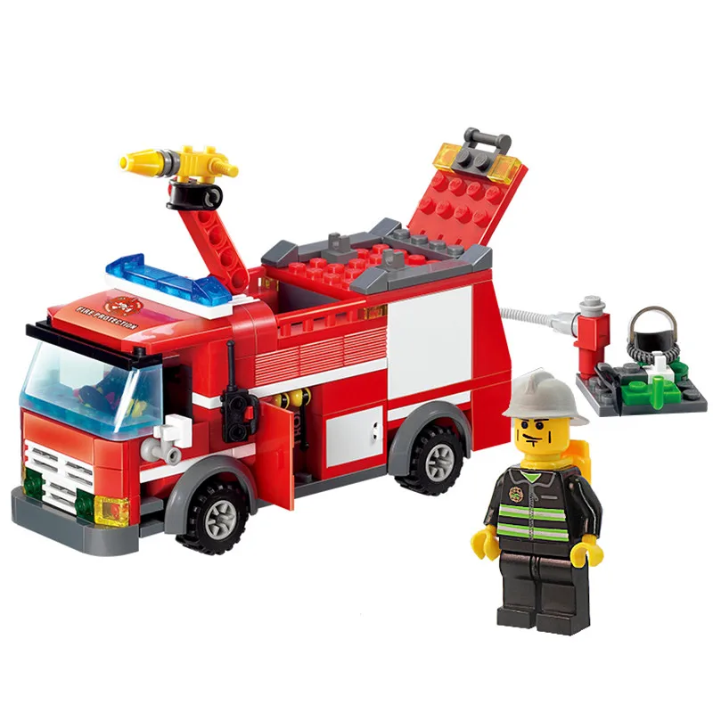 206 шт./компл. Legoings пожарная машина спринклерная DIY строительные блоки наборы