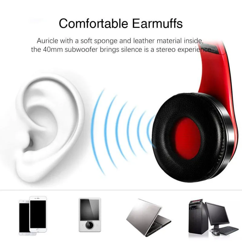 Bluetooth наушники с шумоподавлением складные беспроводные стерео гарнитуры