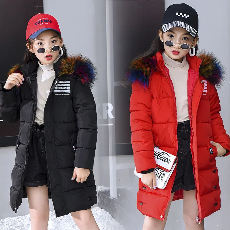 Новинка 2019 детское пуховое пальто из хлопка длинная теплая зимняя куртка с