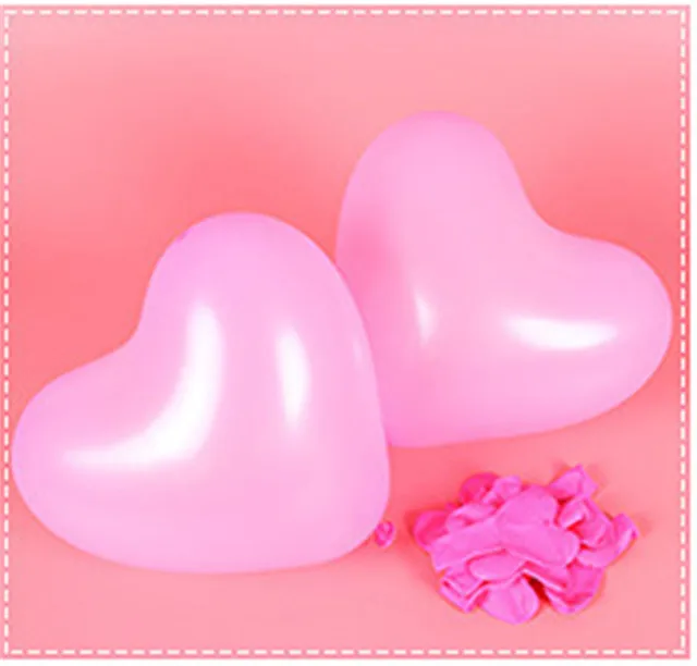 Pink 10 шт 10-дюймовые розовые белые красные латексные шары в форме сердца, латексные воздушные шары для дня рождения, свадьбы, надувные шары для детской вечеринки - Цвет: Pink