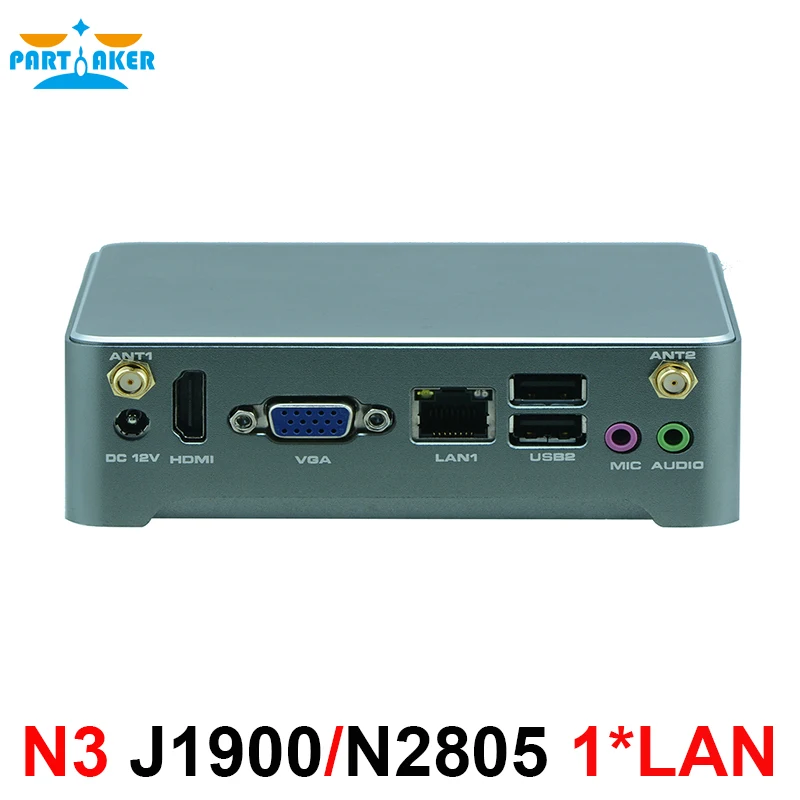 Мини ПК Windows 10 Intel J1900 безвентиляторный мини компьютер 2 Lan HTPC ТВ приставка Nano Industrial