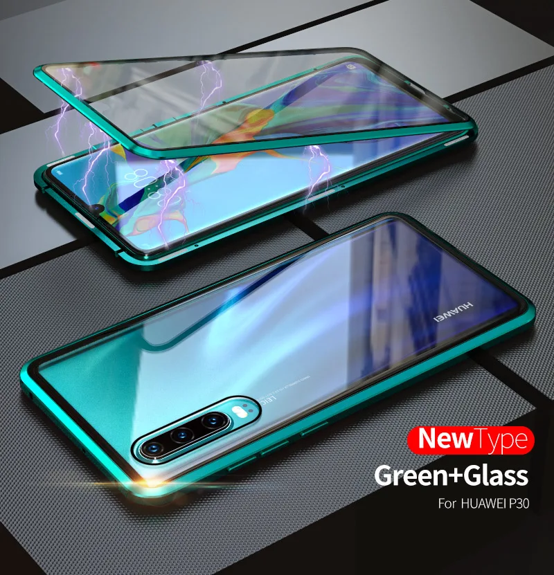 Двусторонний прозрачный стеклянный Магнитный чехол для huawei P30 P20 mate 20 Pro Nova 3i 4 5 Pro 5i Honor 20 Pro 20i V20 Роскошный Полный Чехол