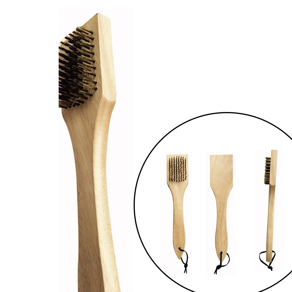 Wood Handle Non Skid Cleaning Brush Easy Clean Kitchen Bristles Ergonomic Tools Effective Barbecue Practical Hanging Home | Дом и сад
