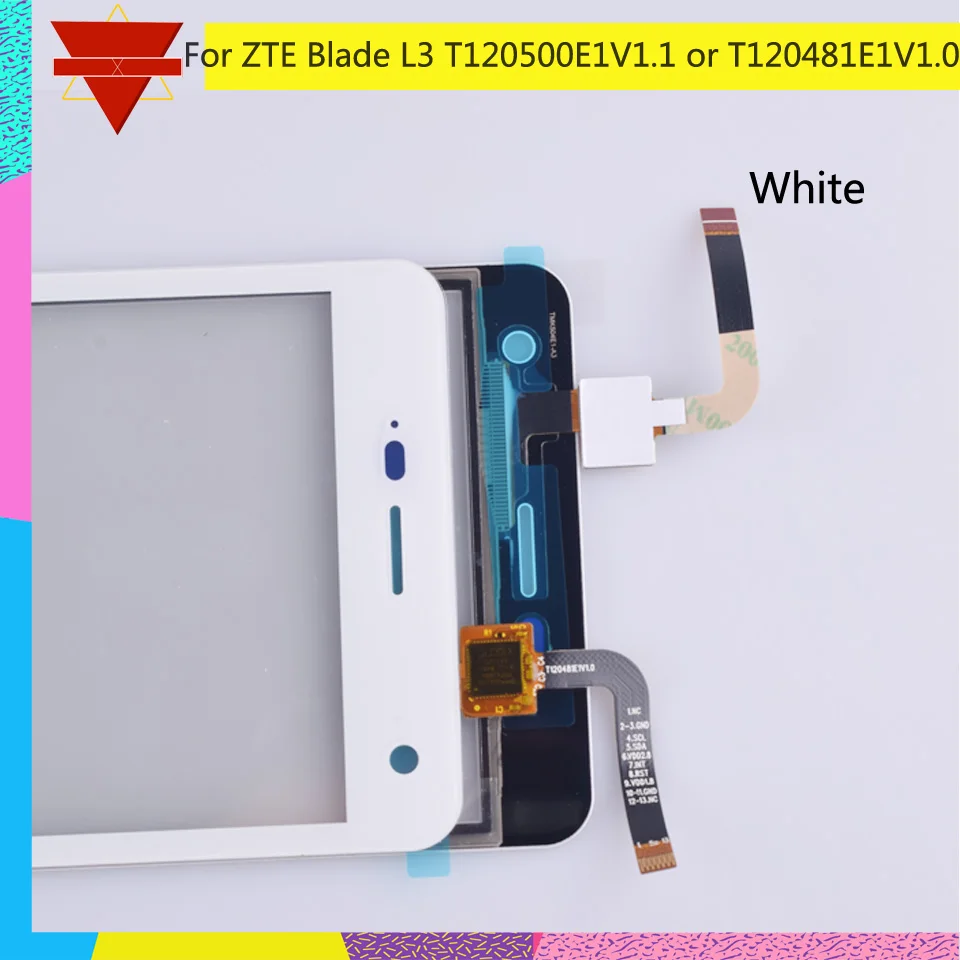 

10Pcs/lot Touch Screen Digitizer For ZTE Blade L3 T120500E1V1.1 or T120481E1V1.0 Touch Panel Touchscreen Lens Front Glass Sensor