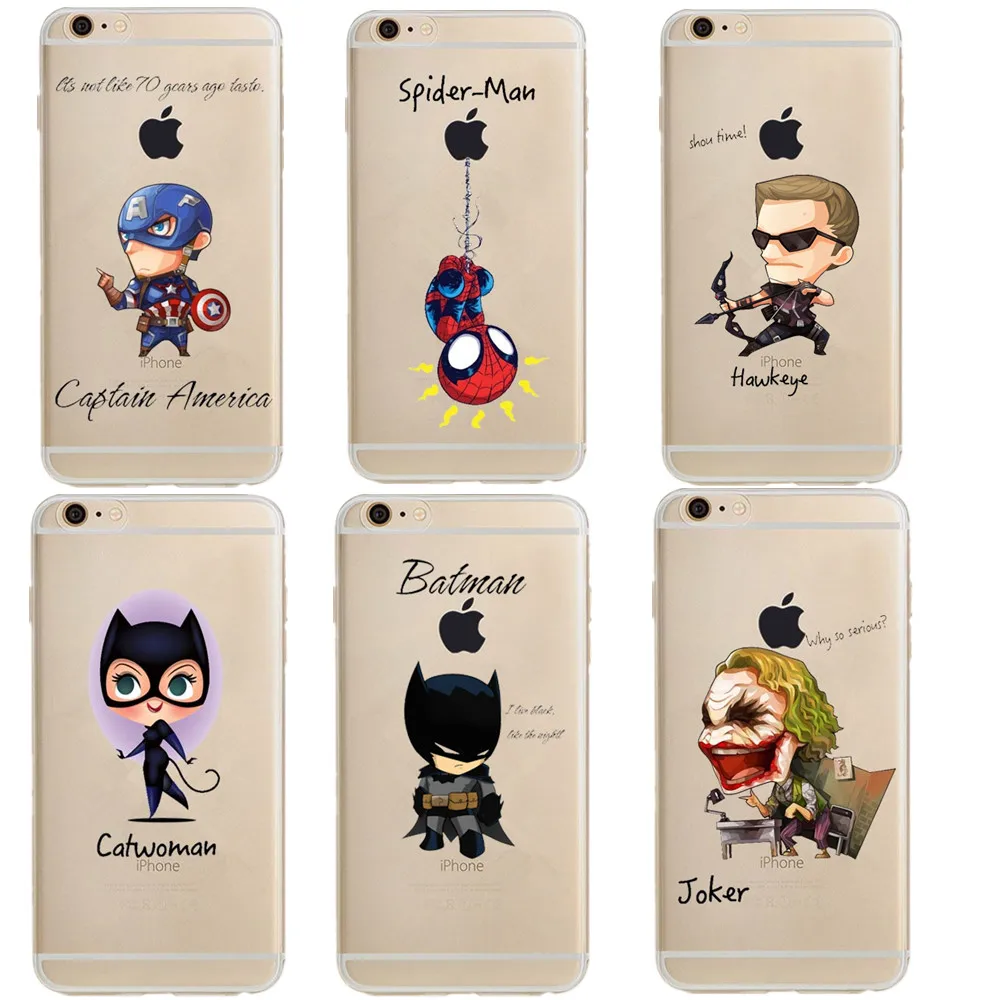 Marvel Comics DC Железный человек паук Джокер Бэтмен силиконовый чехол для iphone X XS MAX XR 5S SE
