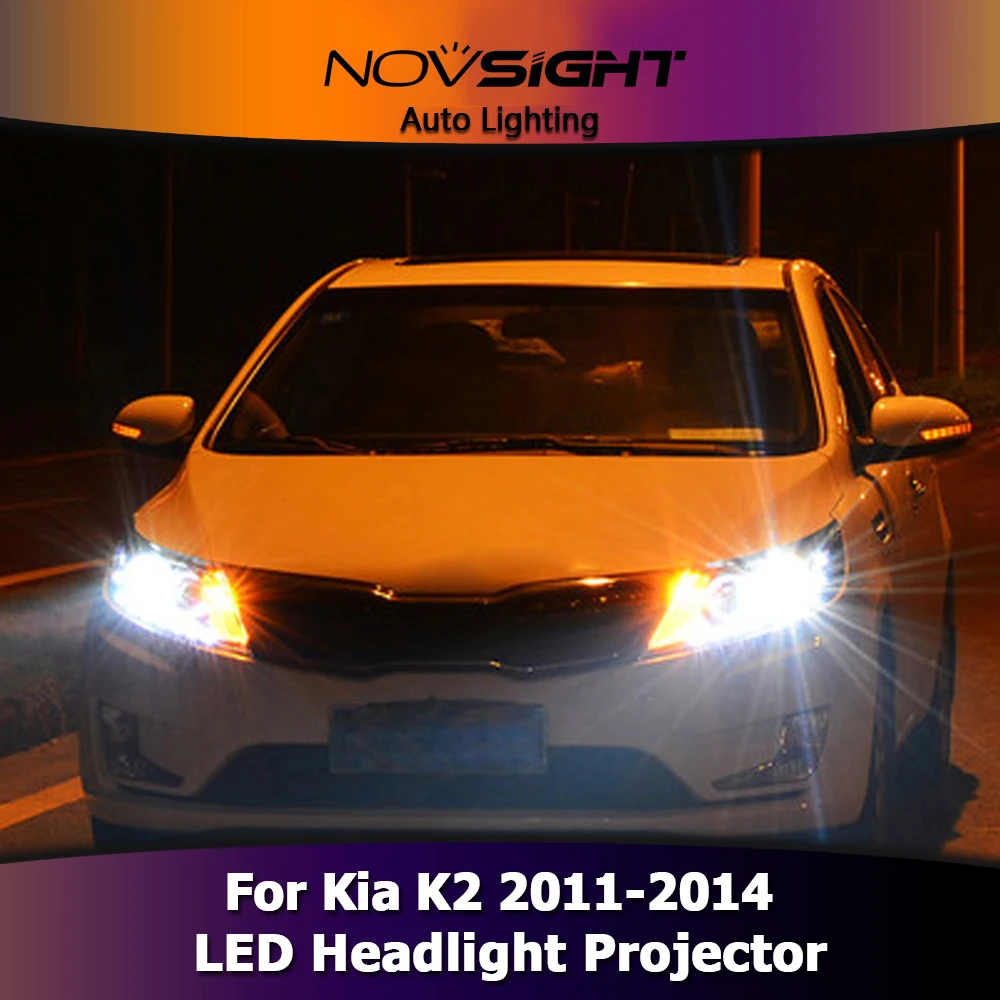 NOVSIGHT 2 шт. H7 светодиодный проектор головной светильник DRL водонепроницаемый авто светильник ing противотуманный светильник для Kia K2 2011