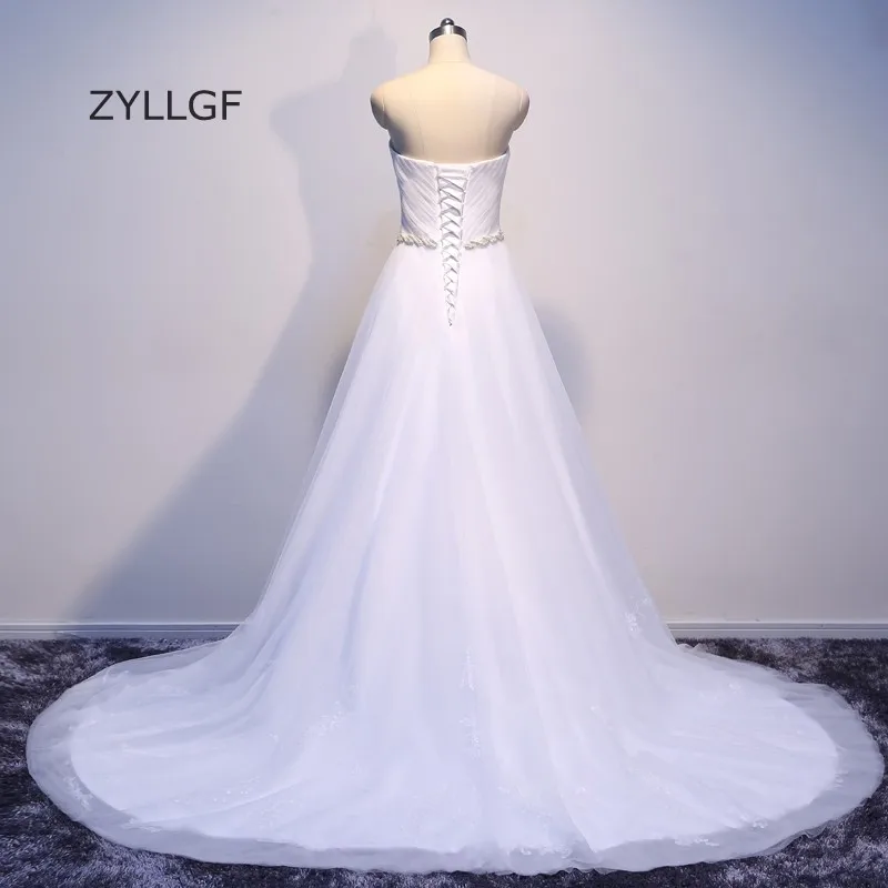 ZYLLGF Свадебные платья Интернет магазины линия Милая Vestido De Noiva Бохо корсет Назад