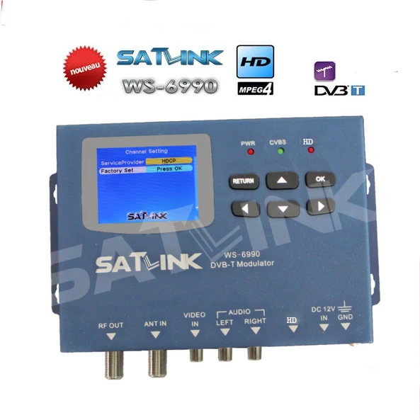 Hdm1 модулятор Satlink WS 6990 AV вход одноканальный DVB T компактный и на стене|satlink ws-6990|dvb-t