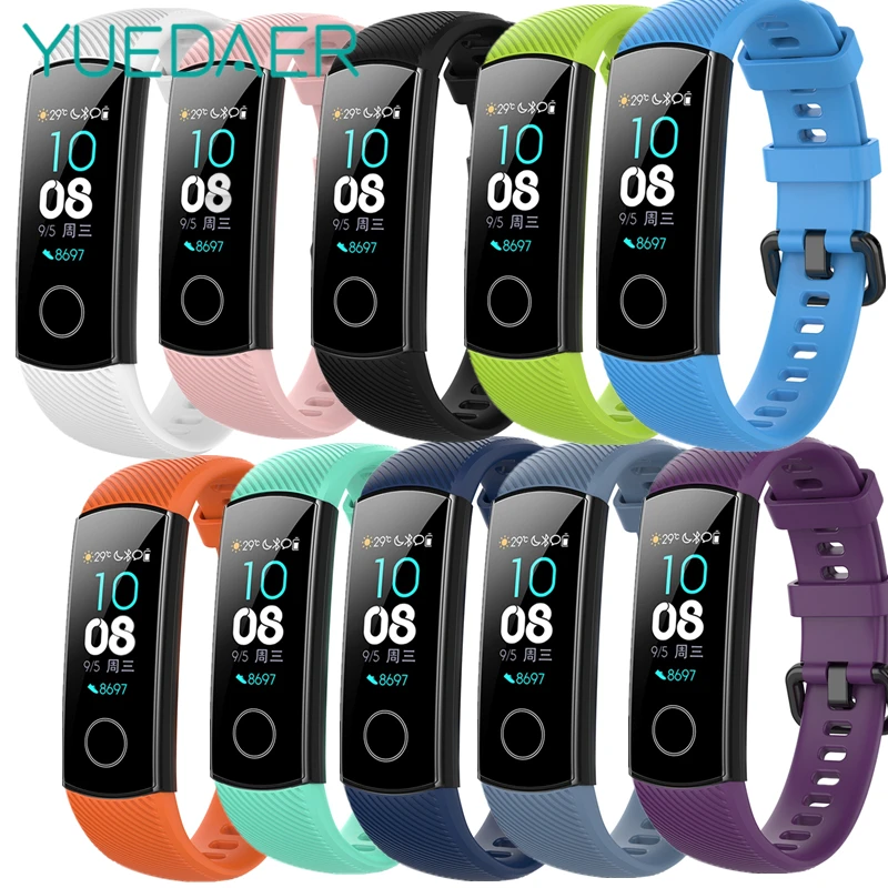 

Новый цветной силиконовый ремешок YUEDAER для Huaiwei Honor Band 4, сменный ремешок на запястье, браслет для Honor Band 4, аксессуары