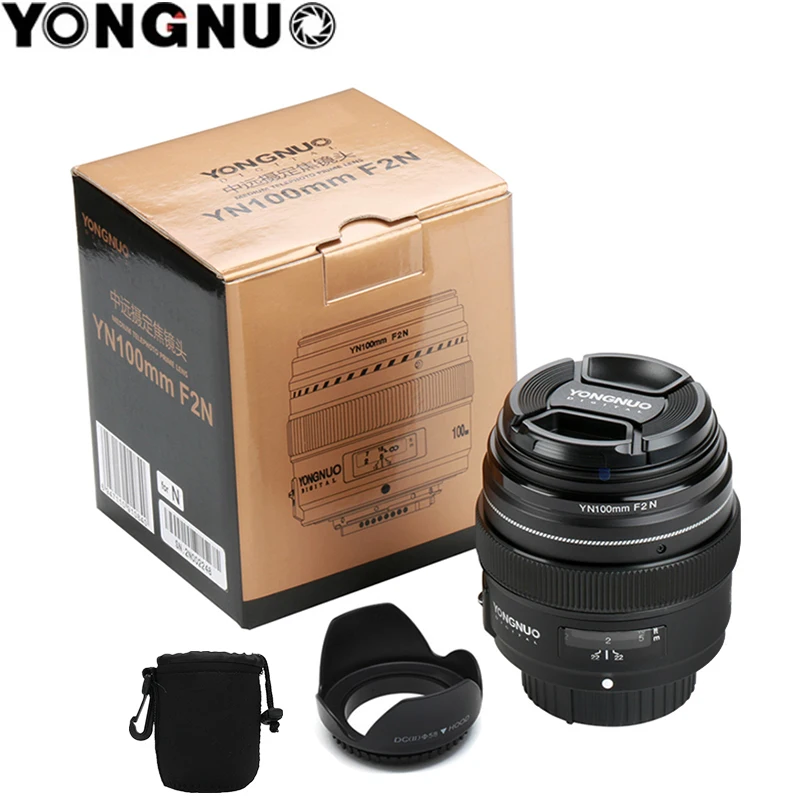 Объектив Yongnuo 100 мм F2 с большой диафрагмой AF/MF средний объектив для телефото YN100mm