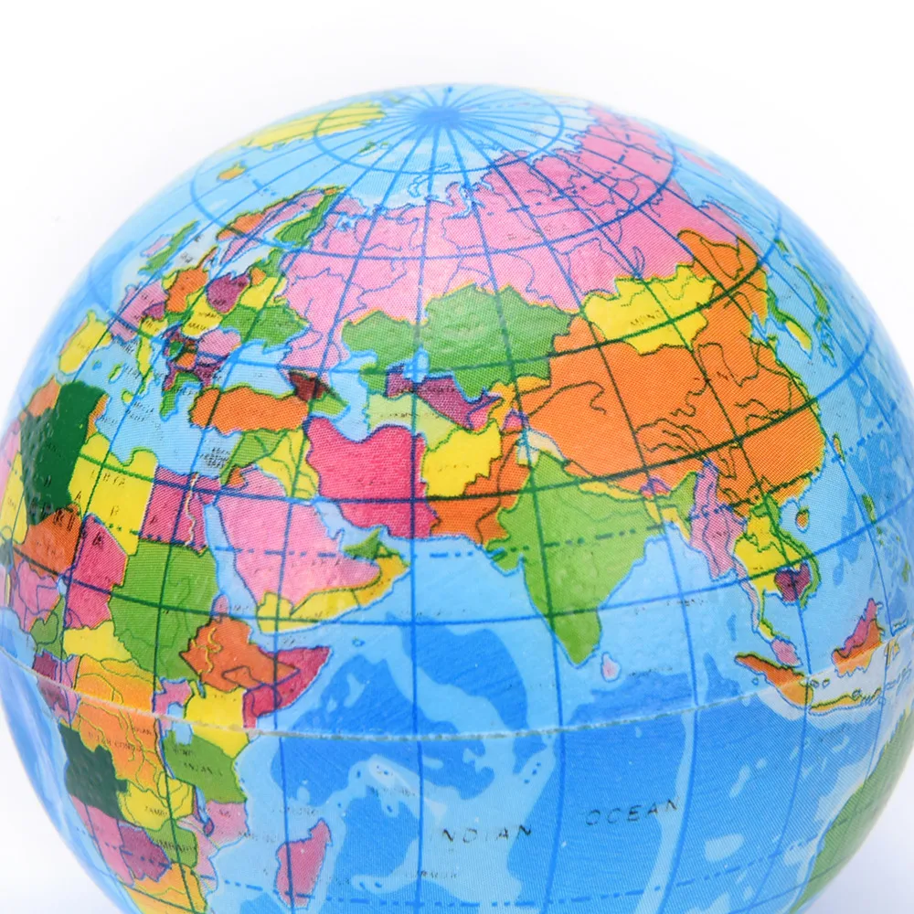 

High Quality Earth Globe Stress Relief Bouncy Foam Ball Kids World Geography Map Ball C3
