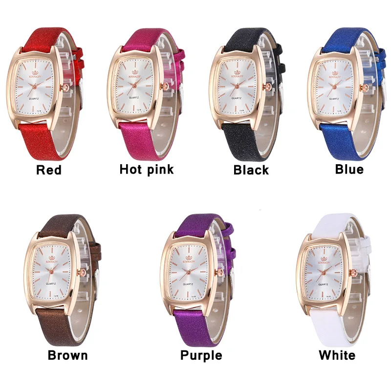 WJ-8552 Brand Leather Watch Luxury Classic Wrist Watch Fashion Casual Rectangular Quartz Wristwatch Clock Women Unisex Watches