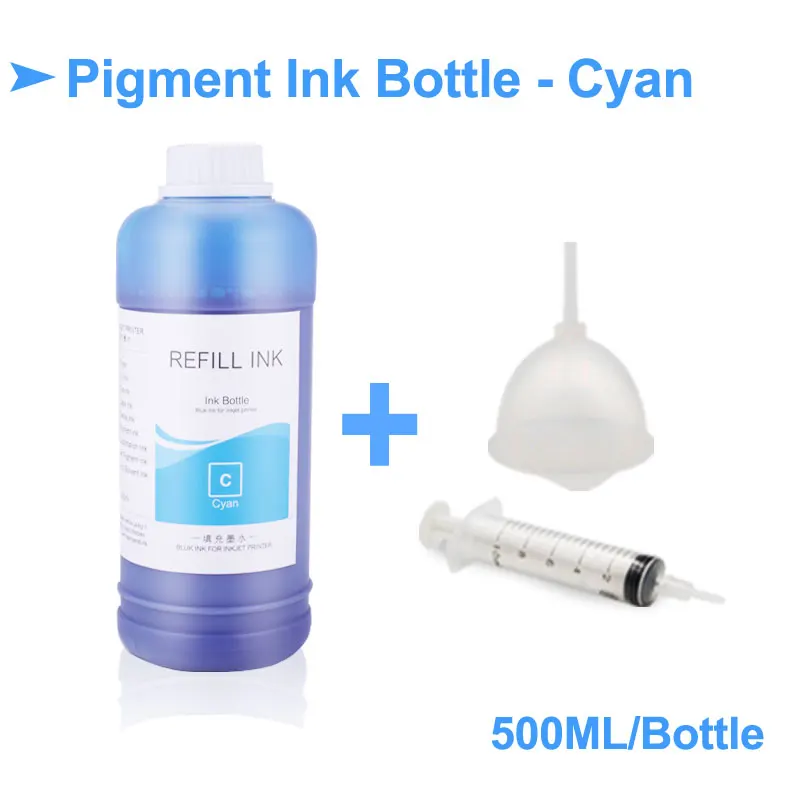 Cyan-500ml 500 мл/бутылка пигментные чернила для hp 178 364 655 670 711 920 932 933 950 951 952 953 954 955 970 971 980 пигментные чернила для hp принтер - Цвет: Cyan-500ml