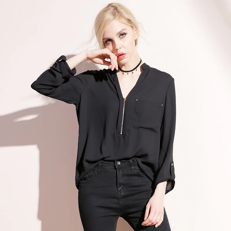 Bootyjeans высококачественные женские рубашки с длинным рукавом и воротником стойкой