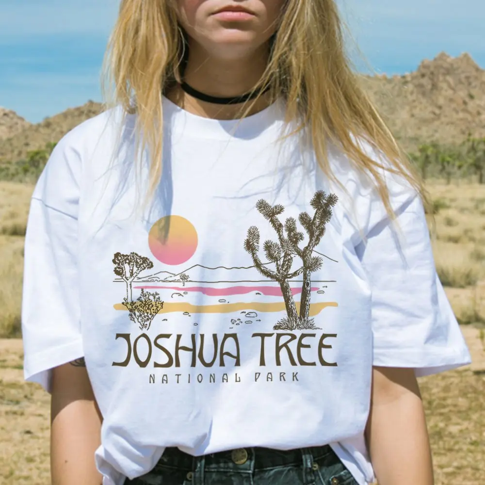 New Joshua Tree Vintage Women Tshirts Graphic Summer Tees California Harajuku Tops National Park Southwest Desert Travel T-shirt