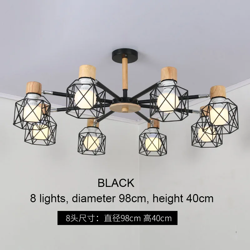 gray 8 lights Современная Потолочная люстра 3 цвета для гостиной спальни столовой Дома Ретро Лофт Декор внутреннее освещение, люстры DS6905 - Цвет абажура: gray 8 lights