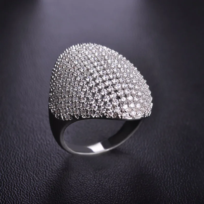 Blucome Преувеличены Круглый Циркон Кольца Для Женщин Мужчина Готический Золото