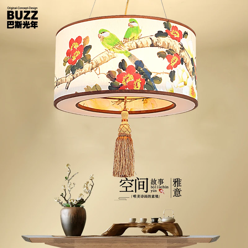 New Chinese flowers and birds hanglamp pendant lights lamps led for home nordic light fixtures loft style hanging | Освещение
