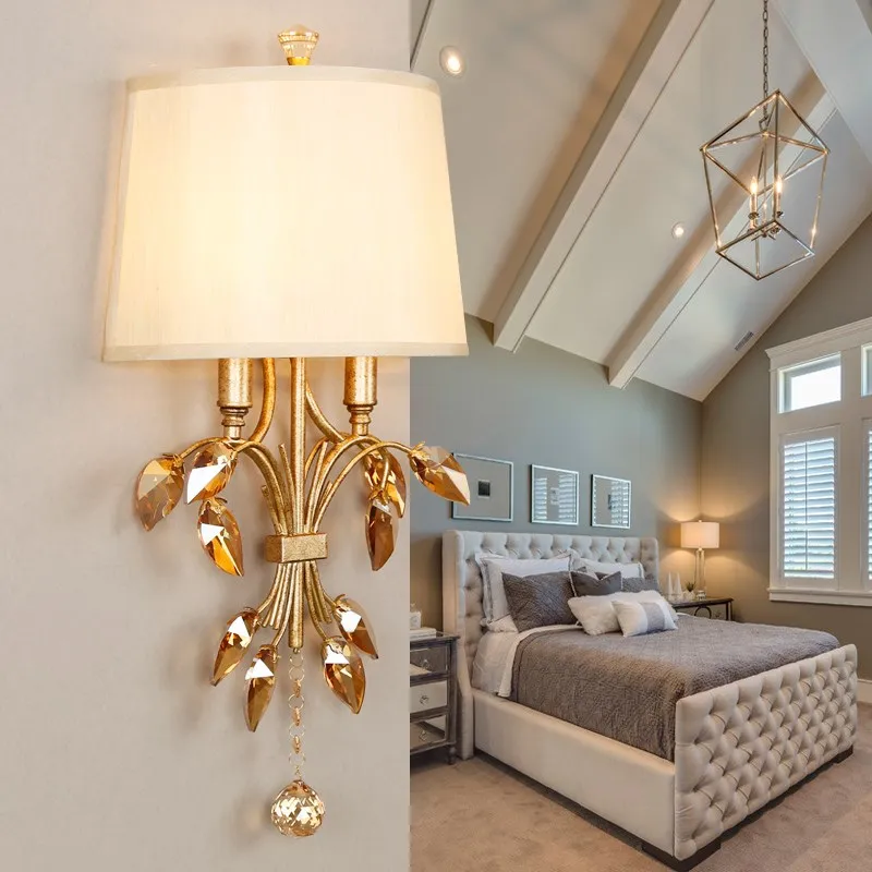 Современный хрустальный настенный светильник для вестибюля отеля светодиодное