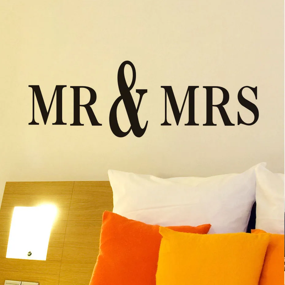 Дети Спальня Diy стикер стены Mr и Mrs домашний Декор Спальни съемные самоклеющиеся