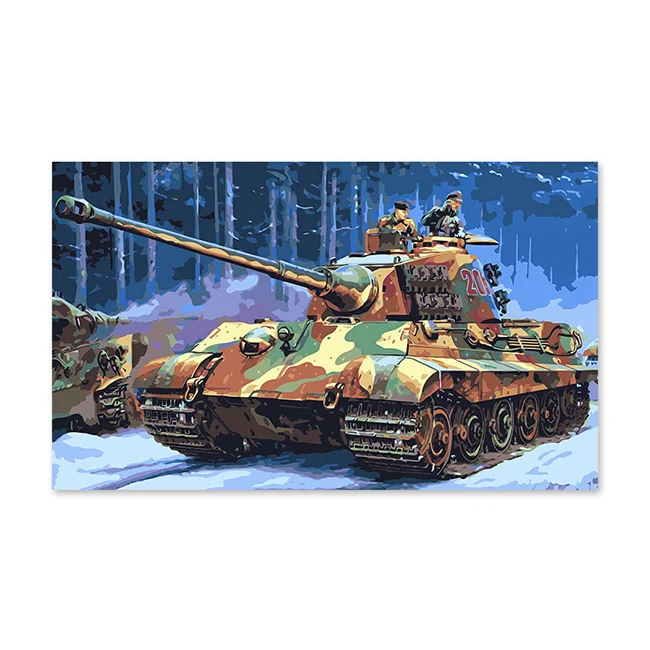 Картина маслом истребитель Танк война картина по номерам Рисование краской