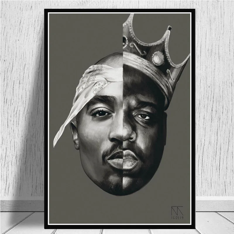 Постер и принты Новый Psychedelic известный B.I.G Biggie Тупак раппер звезда искусство