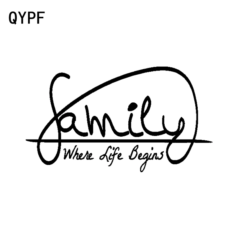 QYPF 16 4 см * 9 3 семья где жизнь начинается винил Высокое качество модная наклейка на