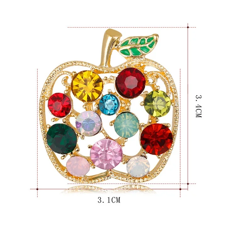 Full Rhinestone Fruit Brooches For Women Shinning Summer Brooch Pin Dress Coat Hat Broches Luxury Jewelry | Украшения и