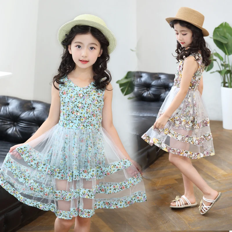 Хлопковое платье для девочек лето 2019 года Хлопковые Платья принцессы летняя