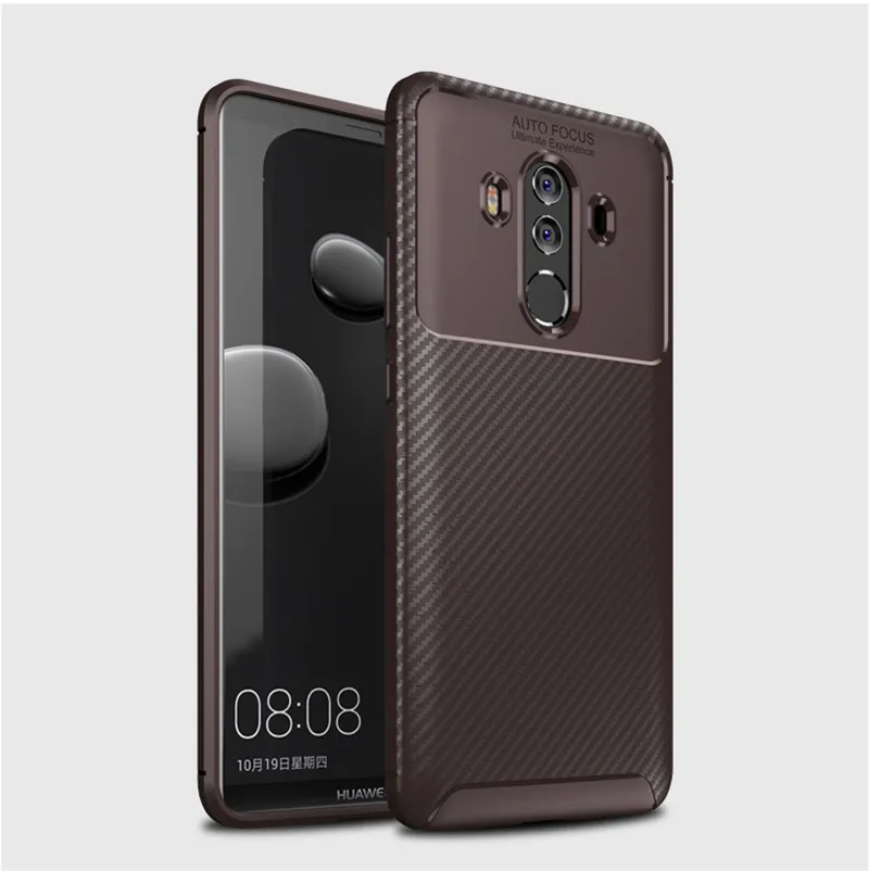 Чехол из углеродного волокна для huawei mate 10 Porsche дизайнерский чехол с алмазной сеткой для huawei mate 10 Porsche версия чехла - Цвет: Коричневый