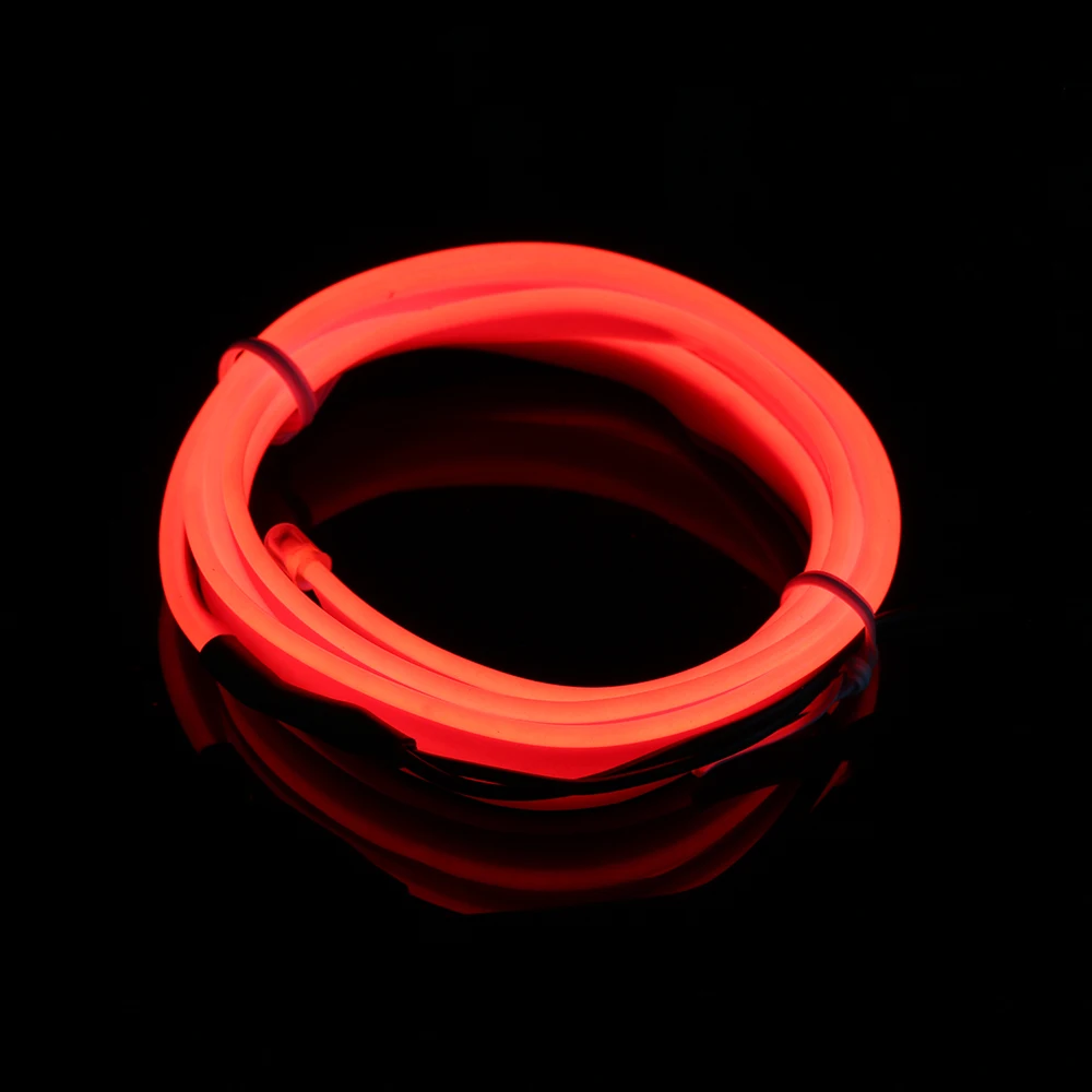 1PC Multi-Color 1m/2m/5m LED Flash Flexible Neon Light Glow EL Strip Tube Wire Rope Glow Car Decor