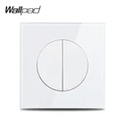 L6 Wallpad 2 Gang промежуточный кроссовер электрический настсветильник переключатель света белая панель из закаленного стекла