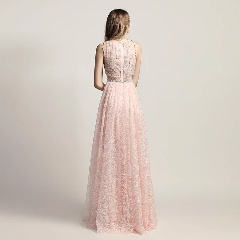 Robe De Soiree Последние Роскошные стили элегантное строгое длинное вечернее платье Линия Хрустальные Вечерние платья Реальные фотографии LSX446