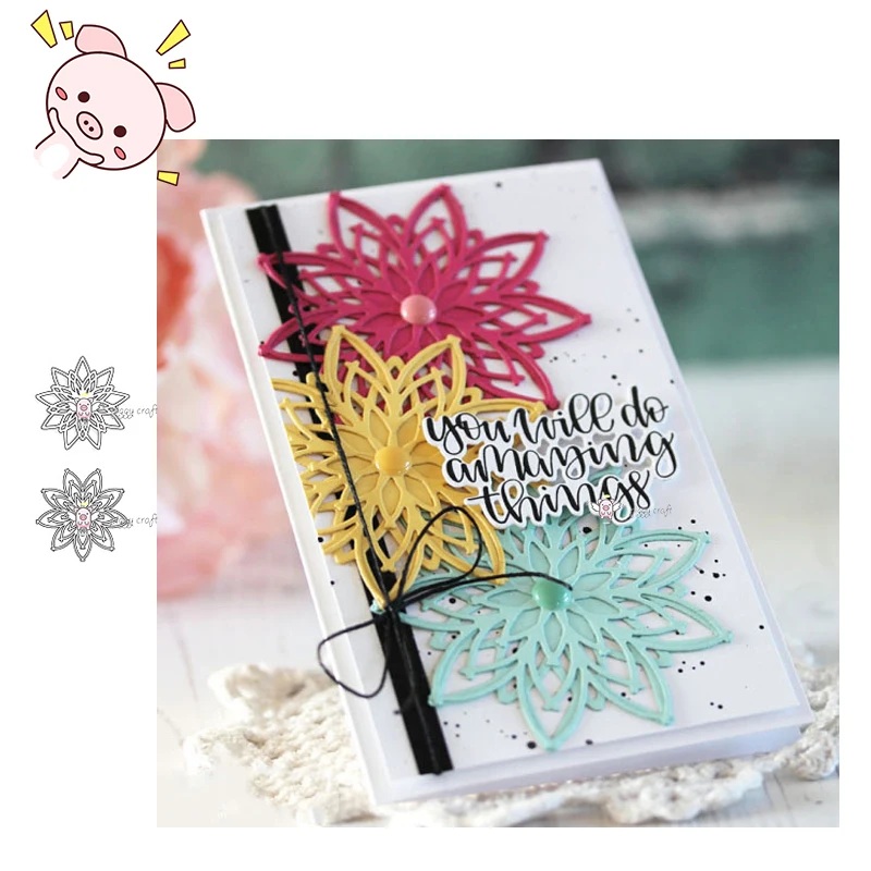 PP Craft metal cutting dies cut die mold New 2Pcs Flower decoration Scrapbook paper craft knife mould blade punch stencils | Дом и сад