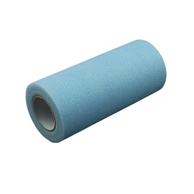light blue Королевский синий пачка Блестящий тюль рулонная Катушка " x 25 ярдов гипюровая Ткань Свадебный сверкающий подарок обёрточная бумага бант ремесло - Цвет: light blue