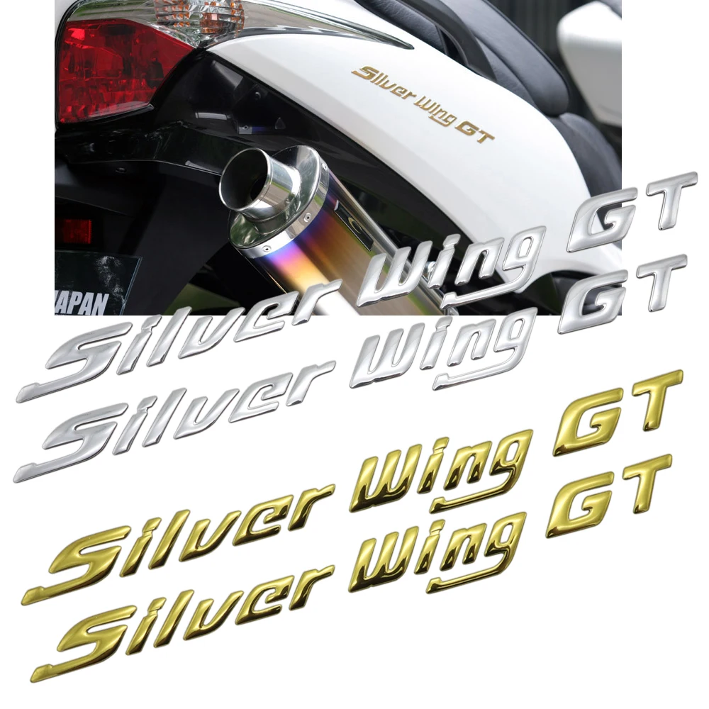 Для Honda Motorcycle Silver Wing GT 250 400 600 3D эмблема наклейка логотип на колесо бака серебряная