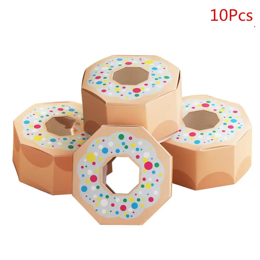 CHA Donut Теплая Коробка для конфет на свадьбу, день рождения, Подарочная коробка, бумажный пакет, упаковка для детских конфет для душа, коробка для конфет, подарок для гостей на день рождения, украшение для детей - Цвет: CHA Donut