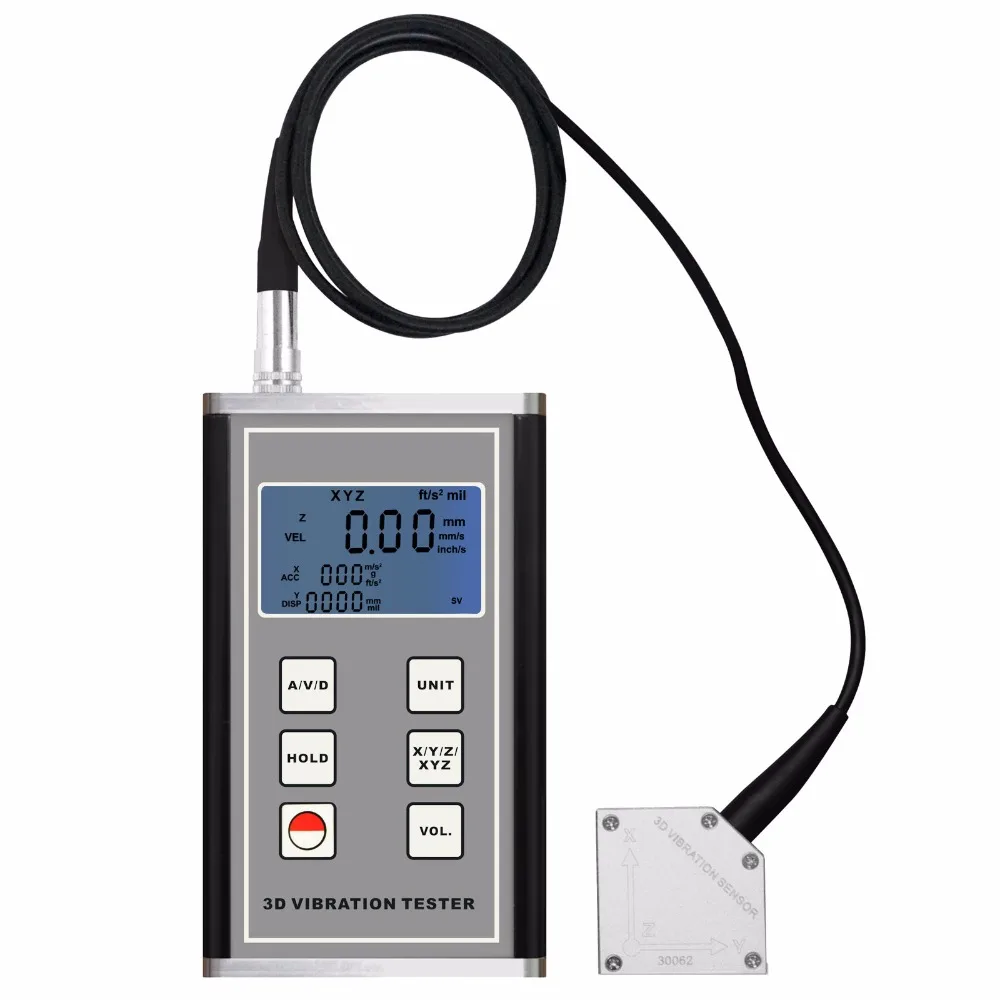 

Digital Vibration Meter 3-Axis Piezoelectric Accelerometer Sensor Measures Periodic Motion Displacement Velocity Acceleration