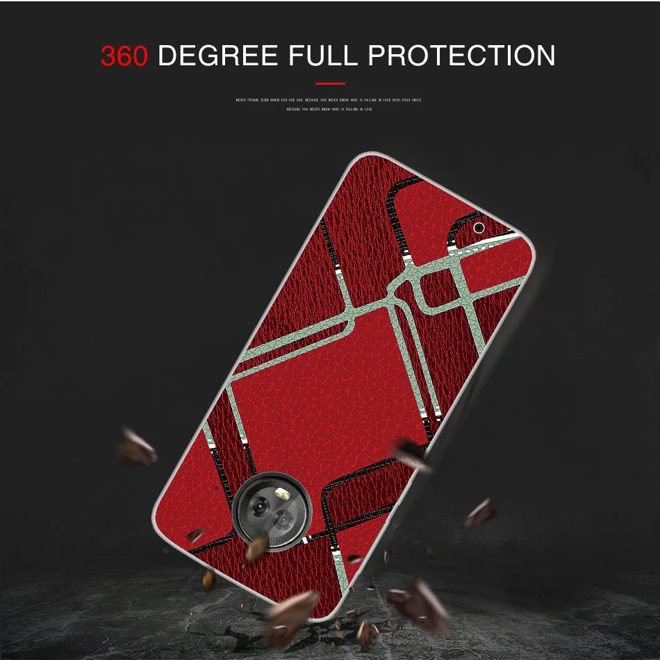 ASTUBIA For Motorola Moto G6 Case Silicone Imitation Leather Geometric figure Cover |