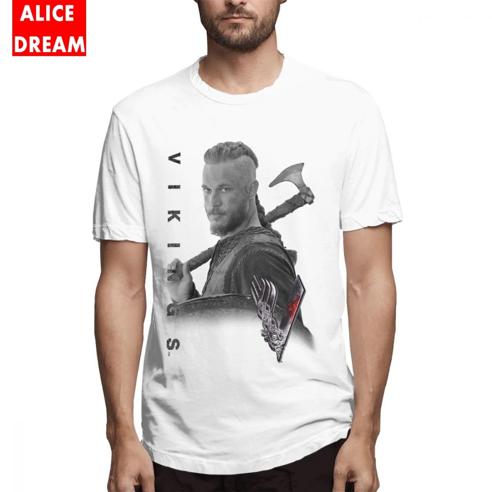 Футболка унисекс Ragnar Lothbrok Vikings Отличная футболка с круглым вырезом большого