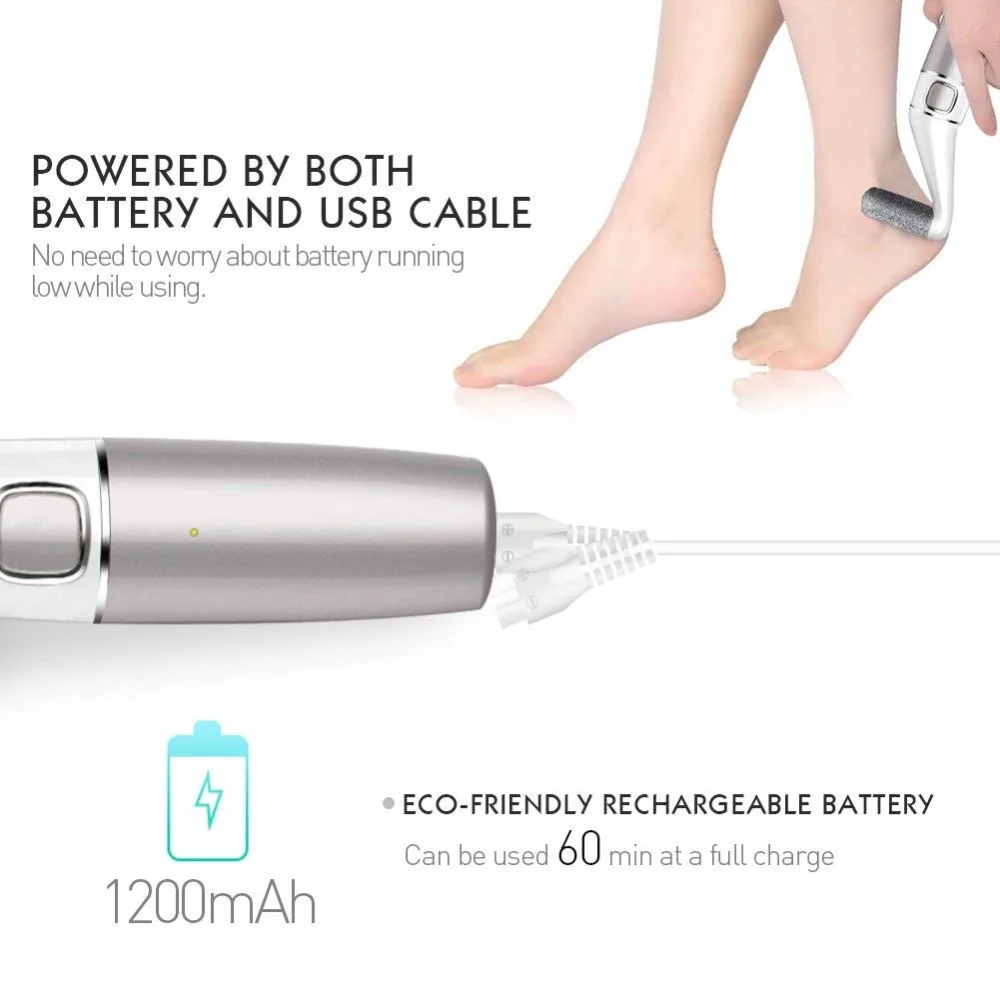 Электронная пилка для педикюра на каблуке Destone FeetCare #7 1200 мАч перезаряжаемая